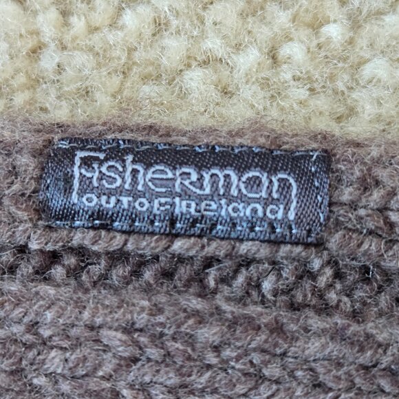 Brown Ribbed Lambswool Scarf made in Ireland - Picture 4 of 9